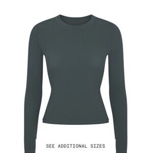 Skims Fits Everybody Long Sleeve Tshirt Deep Sea